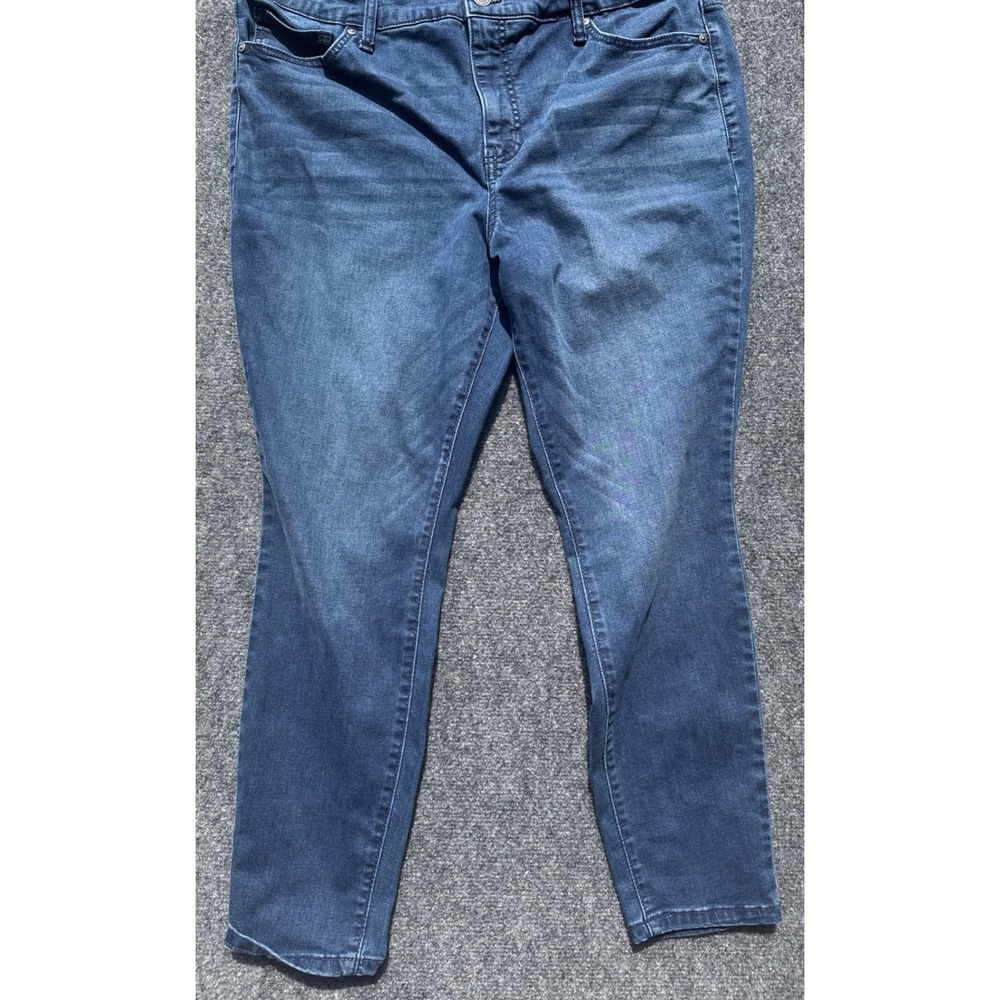 Terra & Sky Womens 16W Petite Skinny Jeans Dark Wash Stretch Blue TS33100076346P